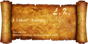 Lieber Kozma névjegykártya